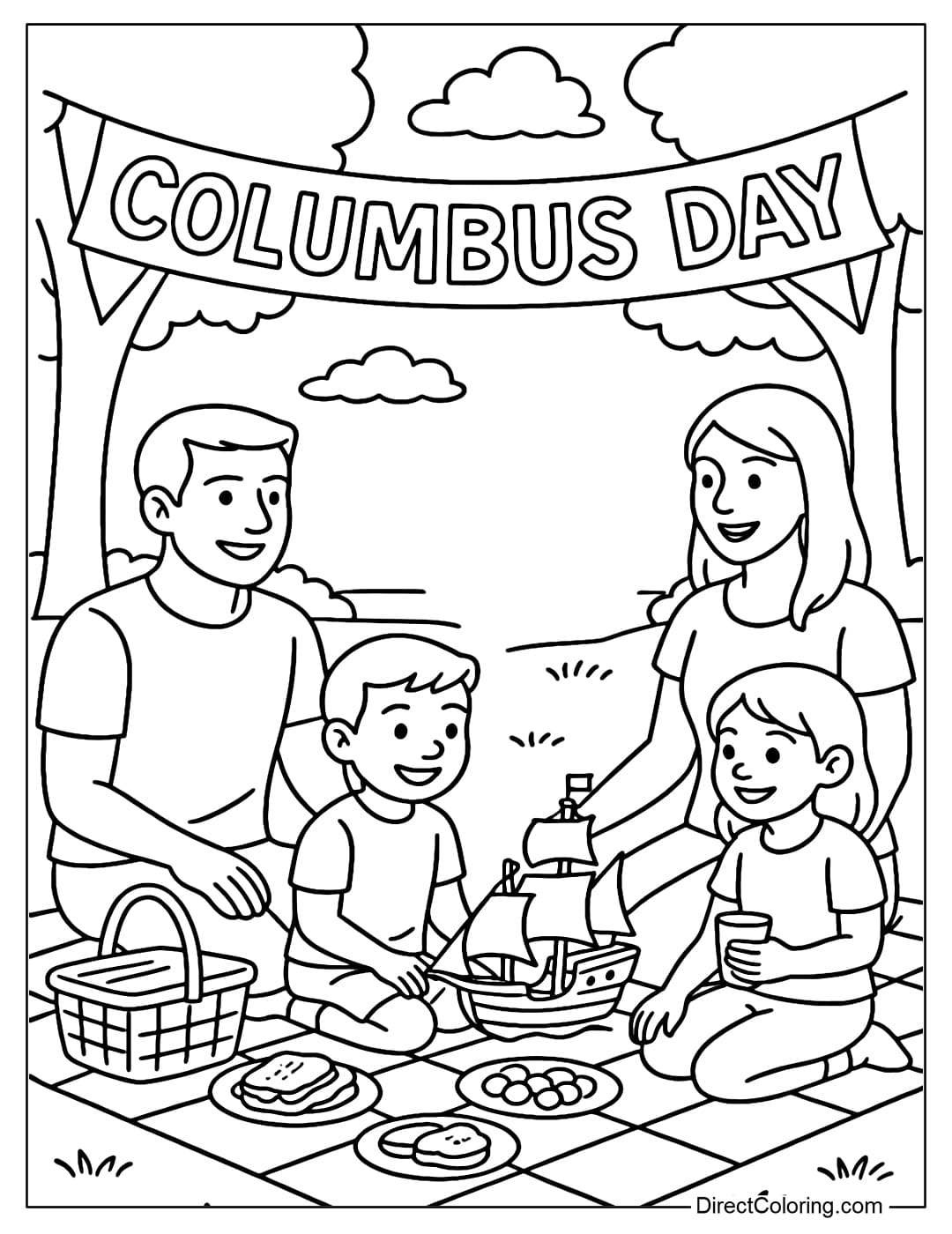 preschool columbus day coloring pages