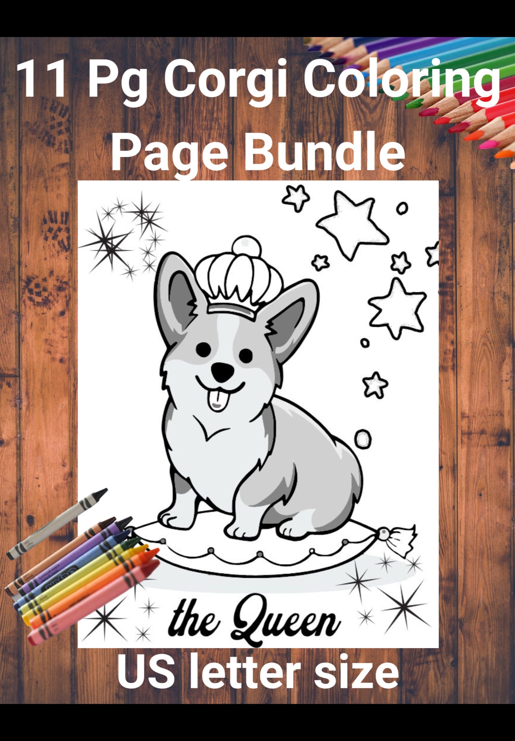Corgi Dog Coloring Pages 11 Pg Bundle Etsy