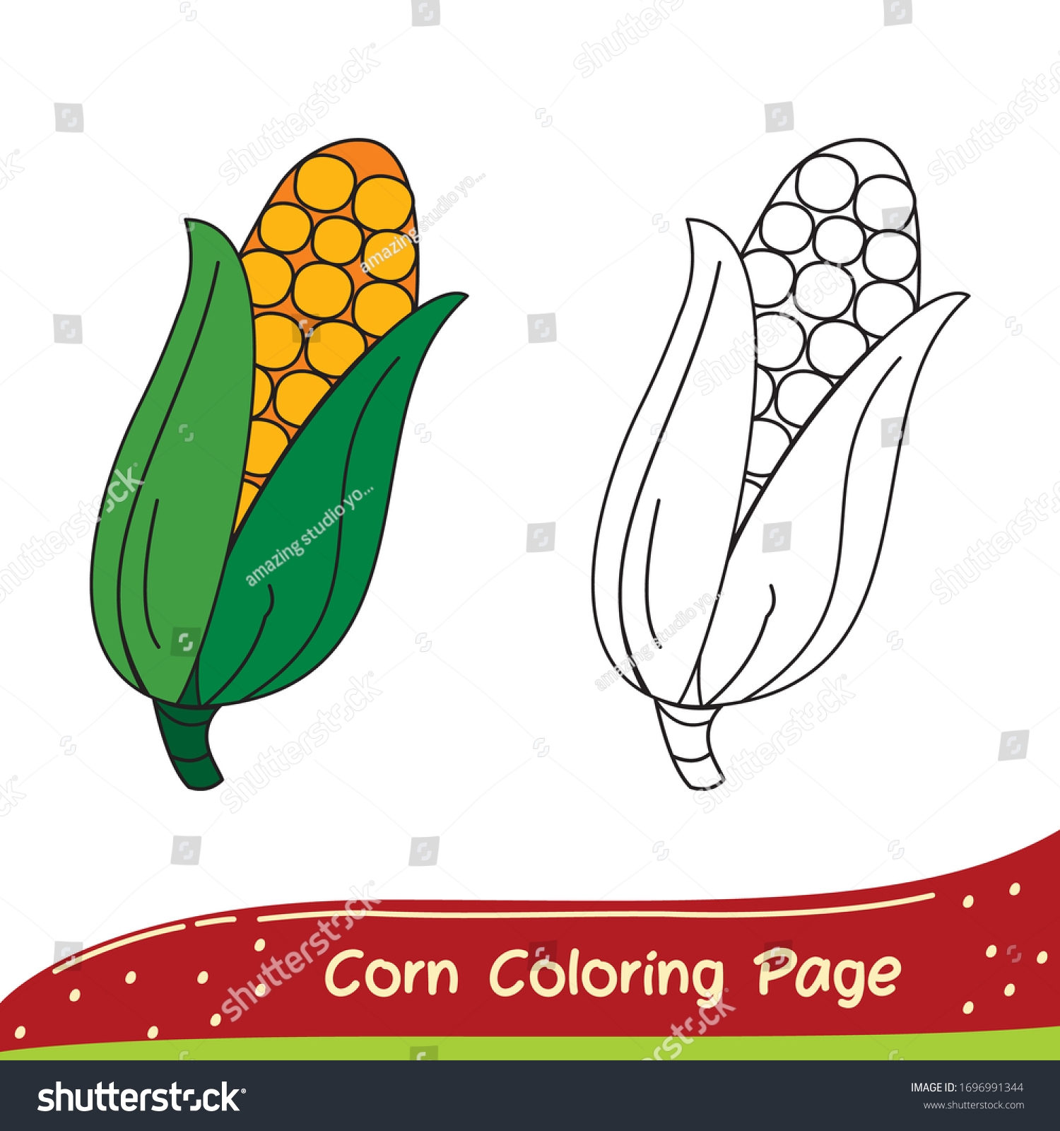 corn coloring pages for preschoolers