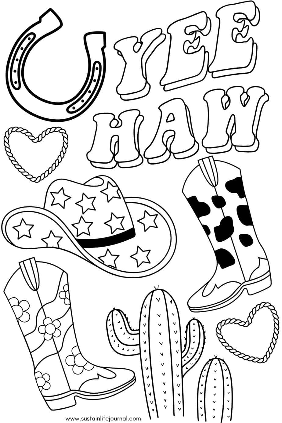 western coloring pages for preschool