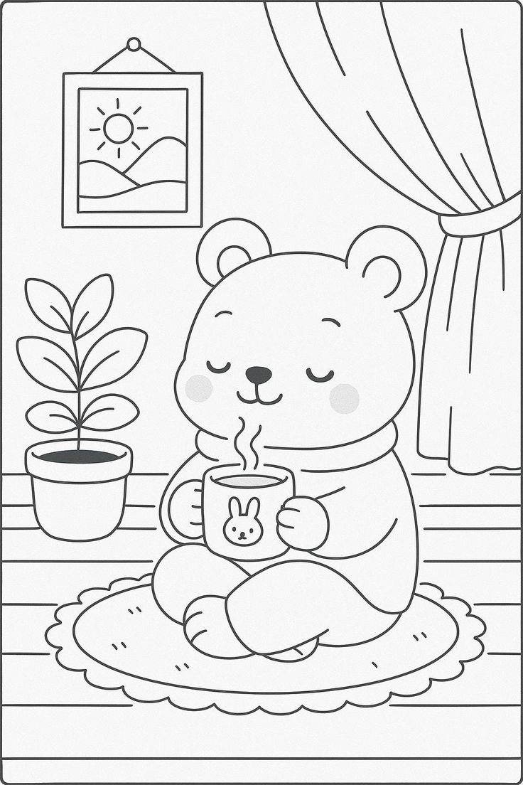 bear coloring book page