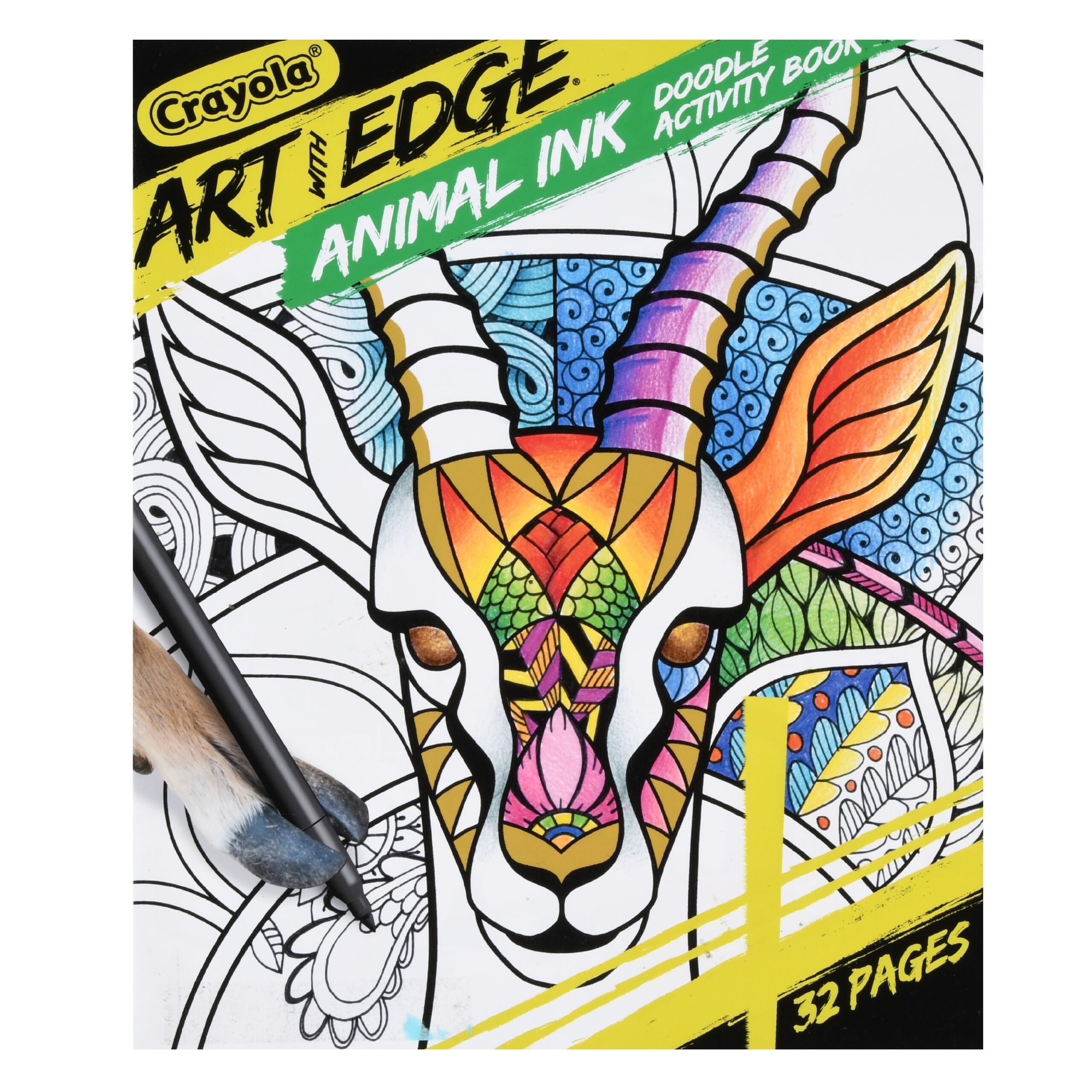 Crayola Art With Edge Animal Ink Coloring Book 32 Pages Gift For Kids Walmart Business Supplies