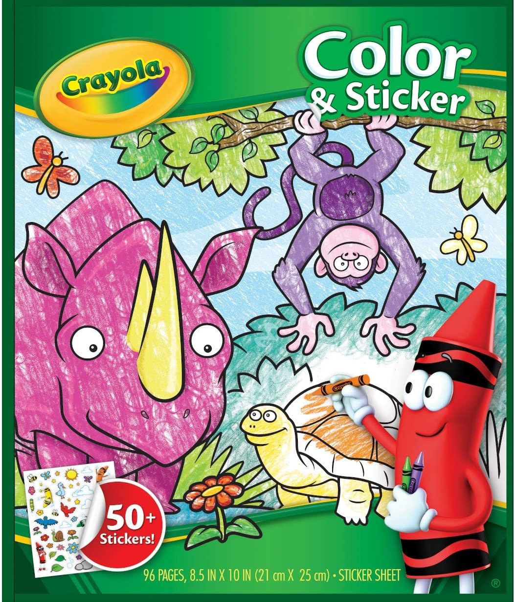 Crayola Brandclub Crayola Animal Coloring Book With Stickers 96 Pages Gift For Kids Ages 3 4 5 6