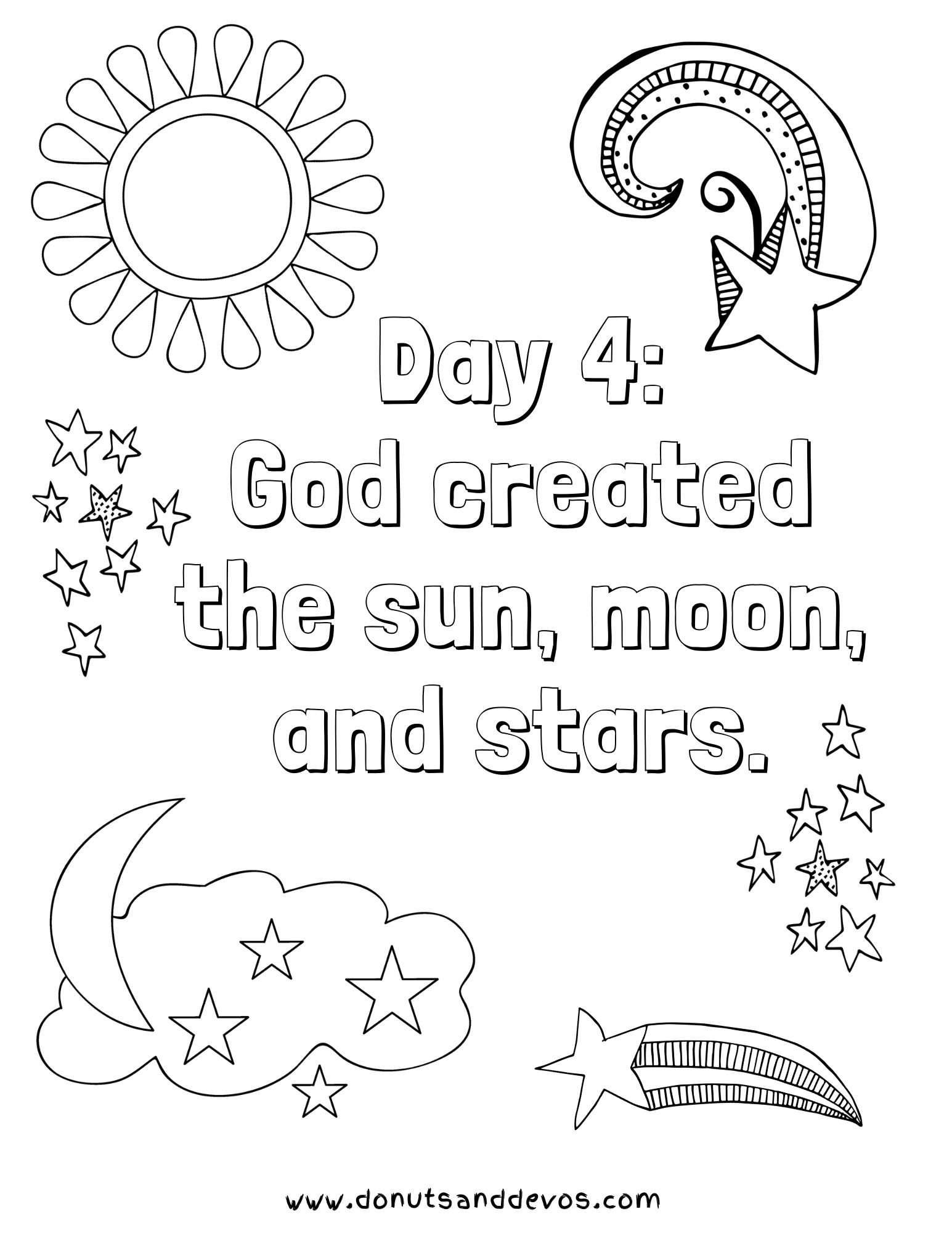 Creation Coloring Pages Donuts And Devos