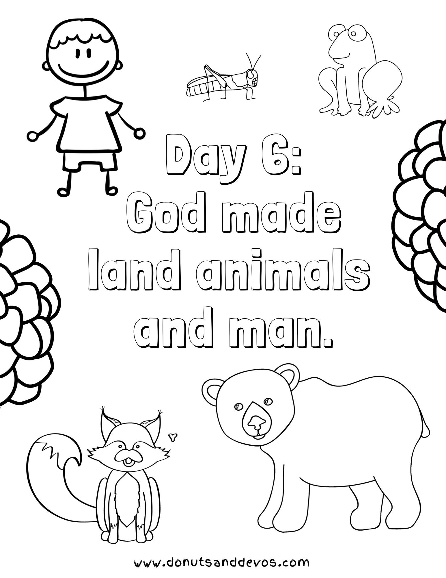 Creation Coloring Pages Donuts And Devos