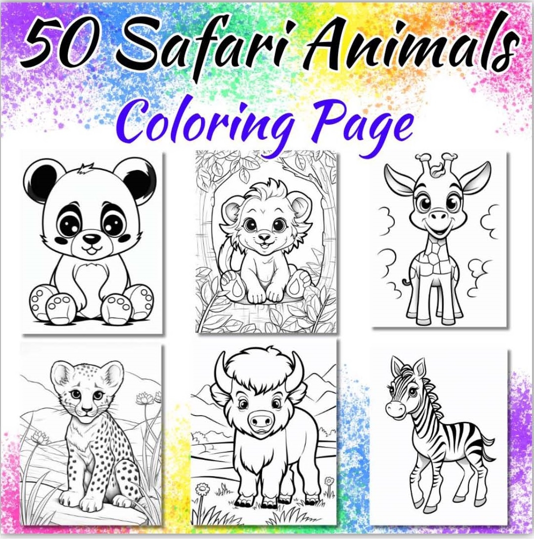 safari animal coloring pages printable