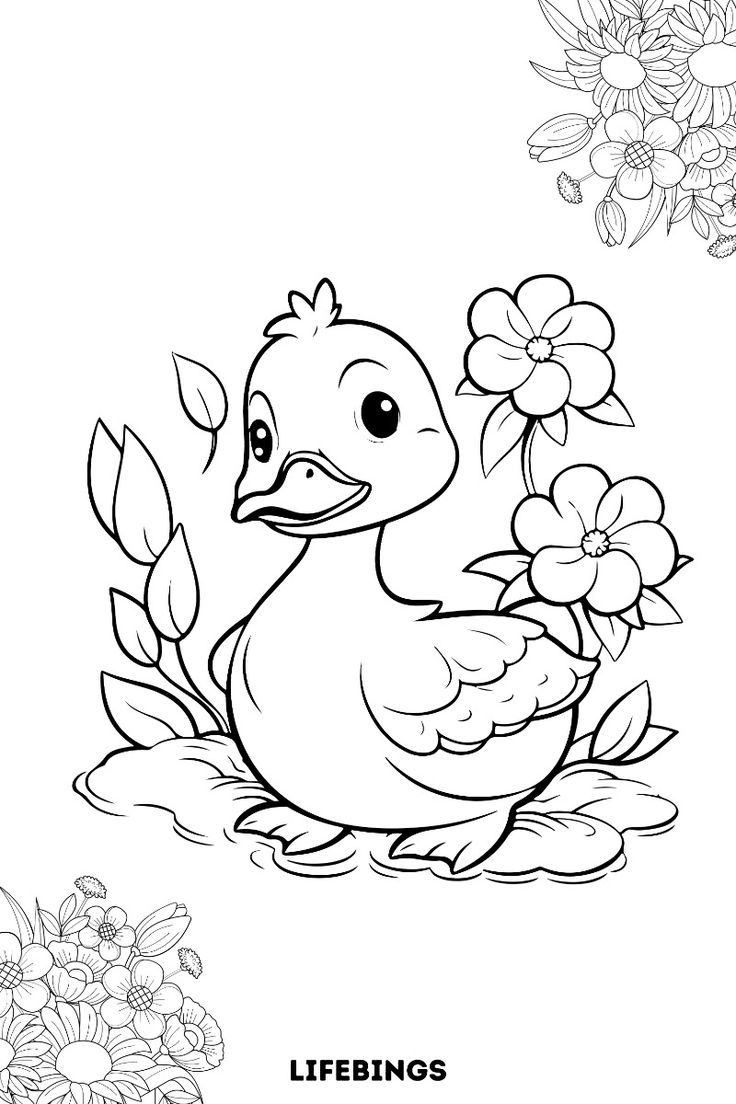 Cute Animal Coloring Pages Duck Coloring Pages Free Printable Best For Kids Life Bings