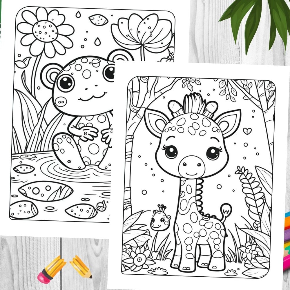 cute animal coloring pages for adults