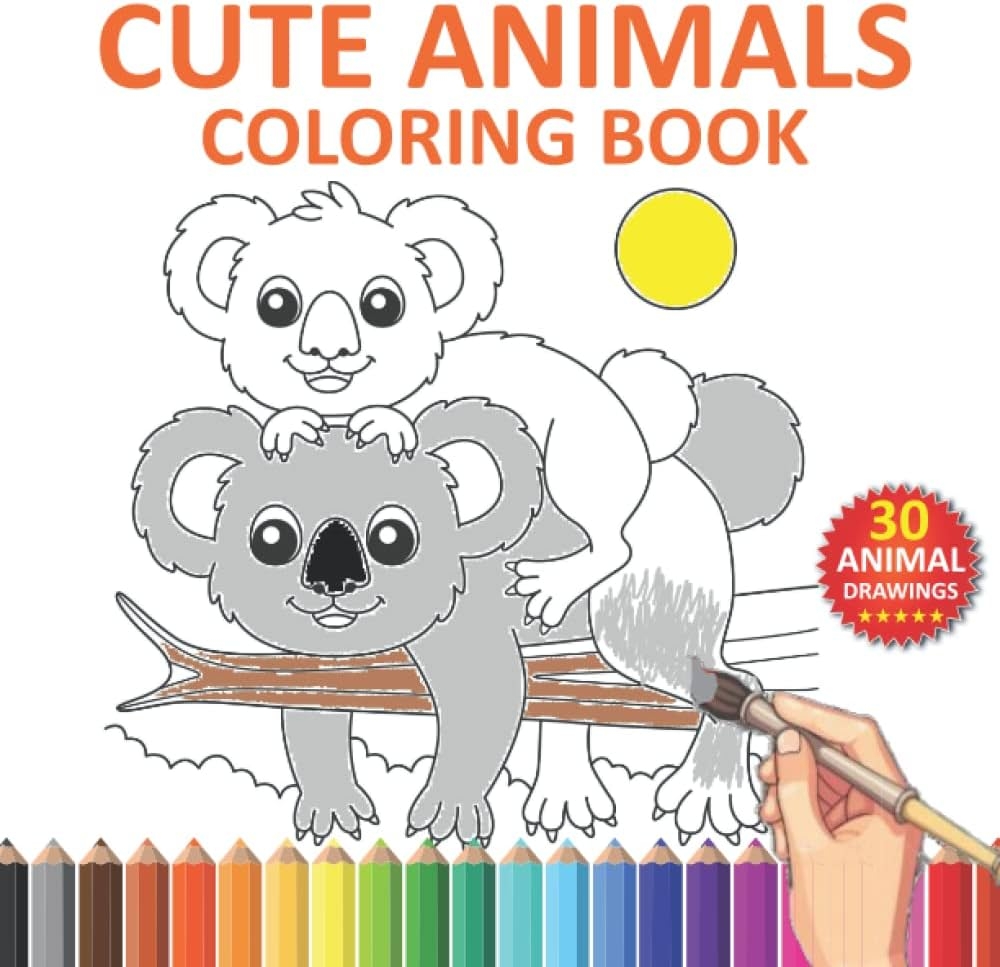 Cute Animals Coloring Book Fun And Easy Animal Coloring Pages For Kids Boys And Girls Of All Ages With Horse Dog Cat Bear Koala Flamingo And More Gift Idea For Children Publishing 