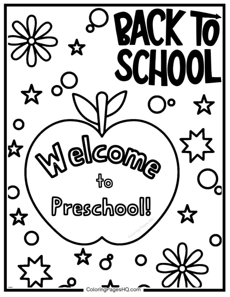 Cute Apple Back To School Coloring Pages Free PDF Printables Coloring Pages HQ