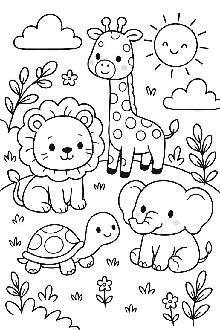 printable zoo animals coloring pages