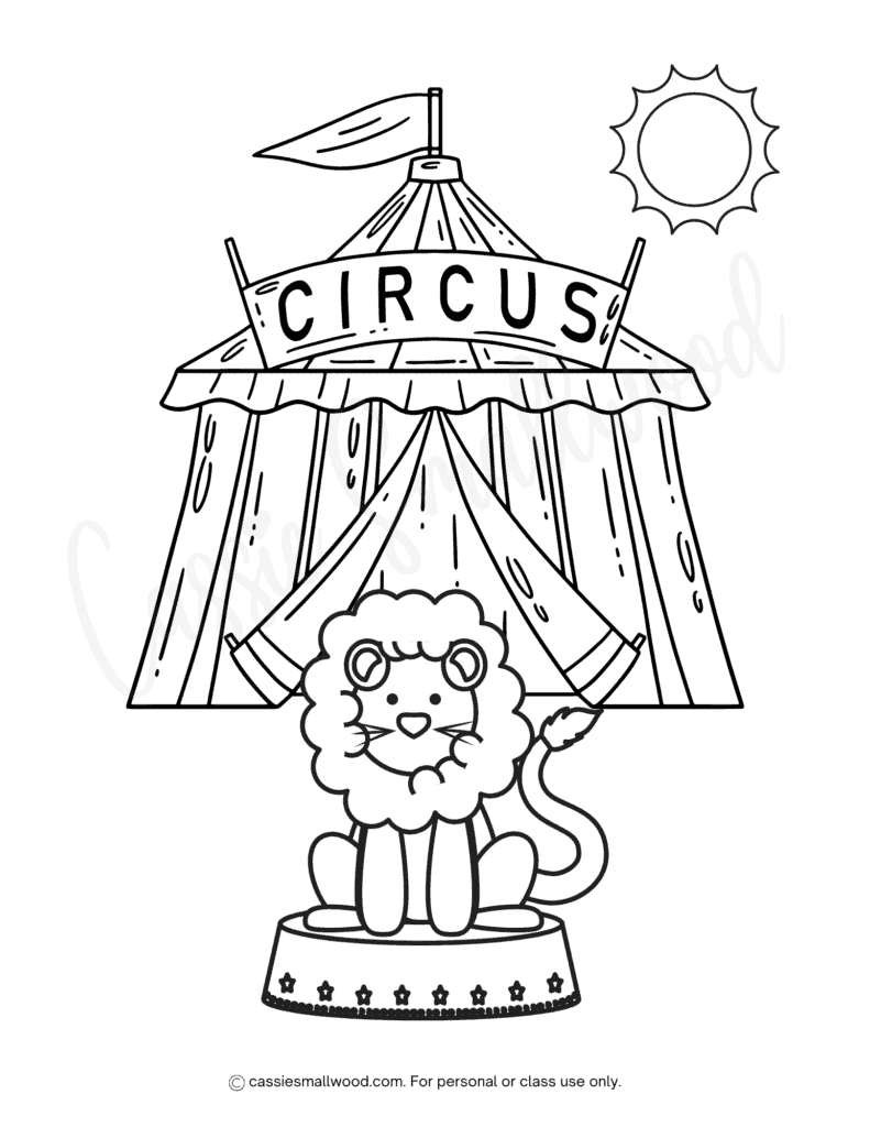 CUTE Circus Coloring Pages Cassie Smallwood
