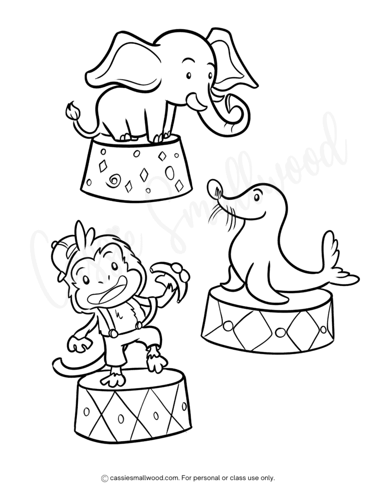 CUTE Circus Coloring Pages Cassie Smallwood