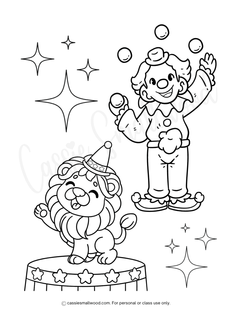 CUTE Circus Coloring Pages Cassie Smallwood