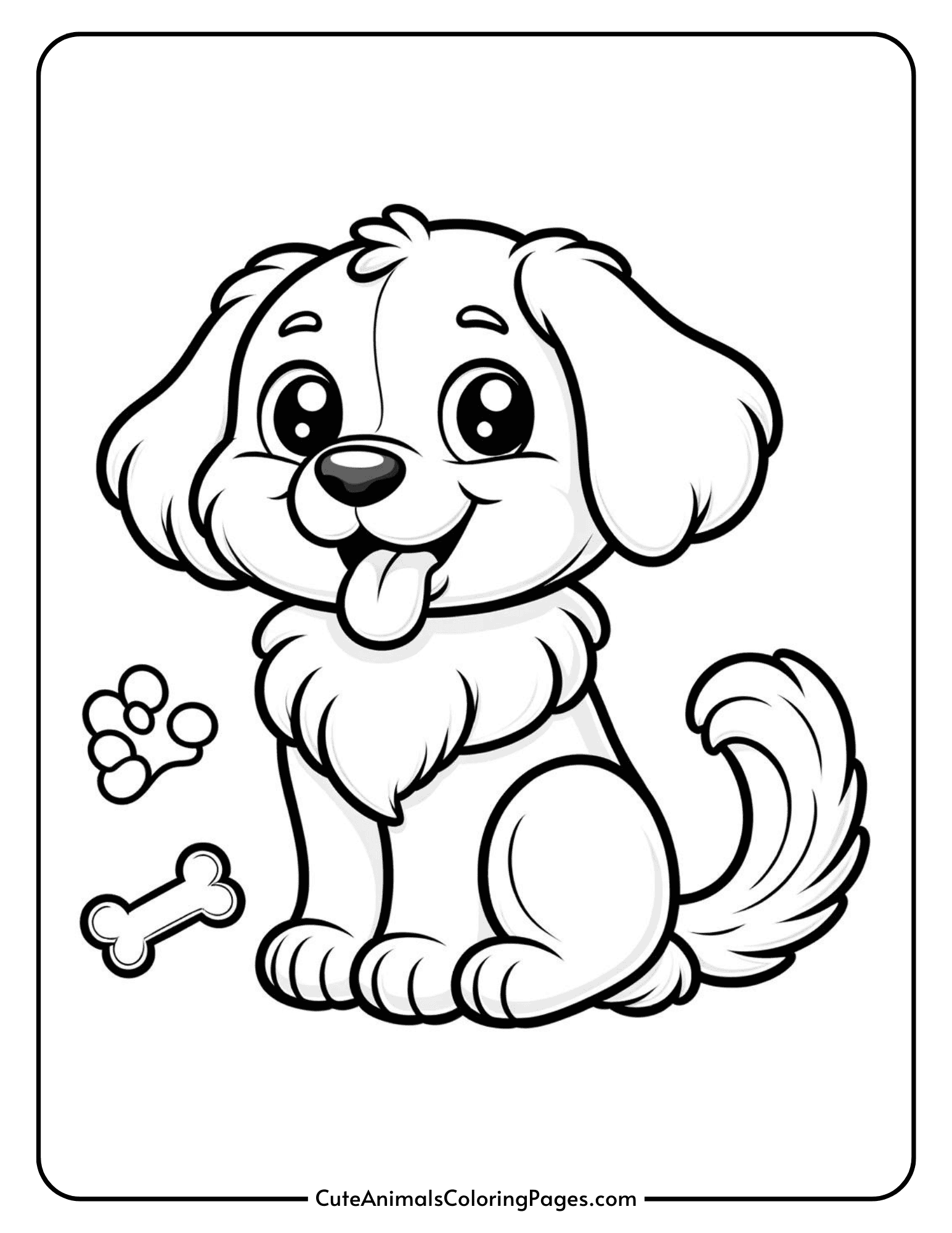 Cute Dog Coloring Pages 13 Free PDF Pages Cute Animals Coloring Pages
