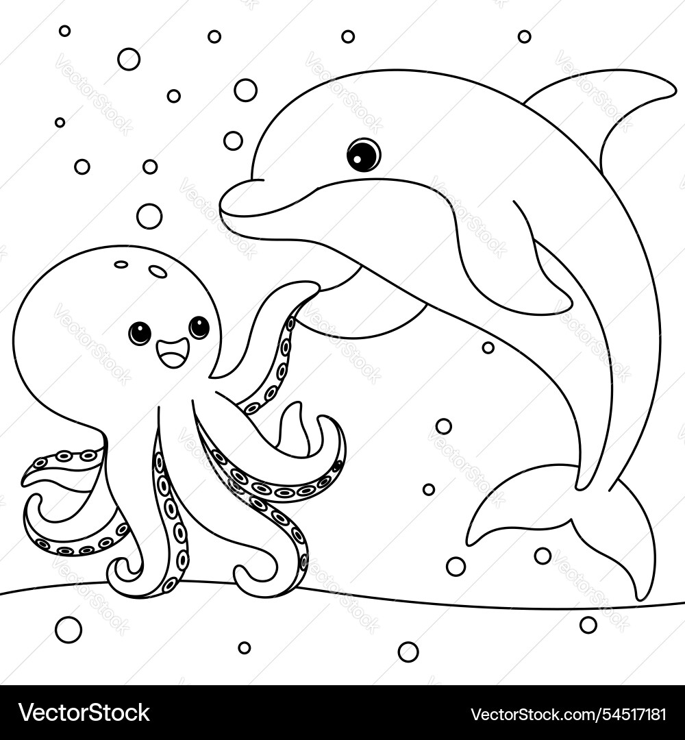 coloring page of an octopus