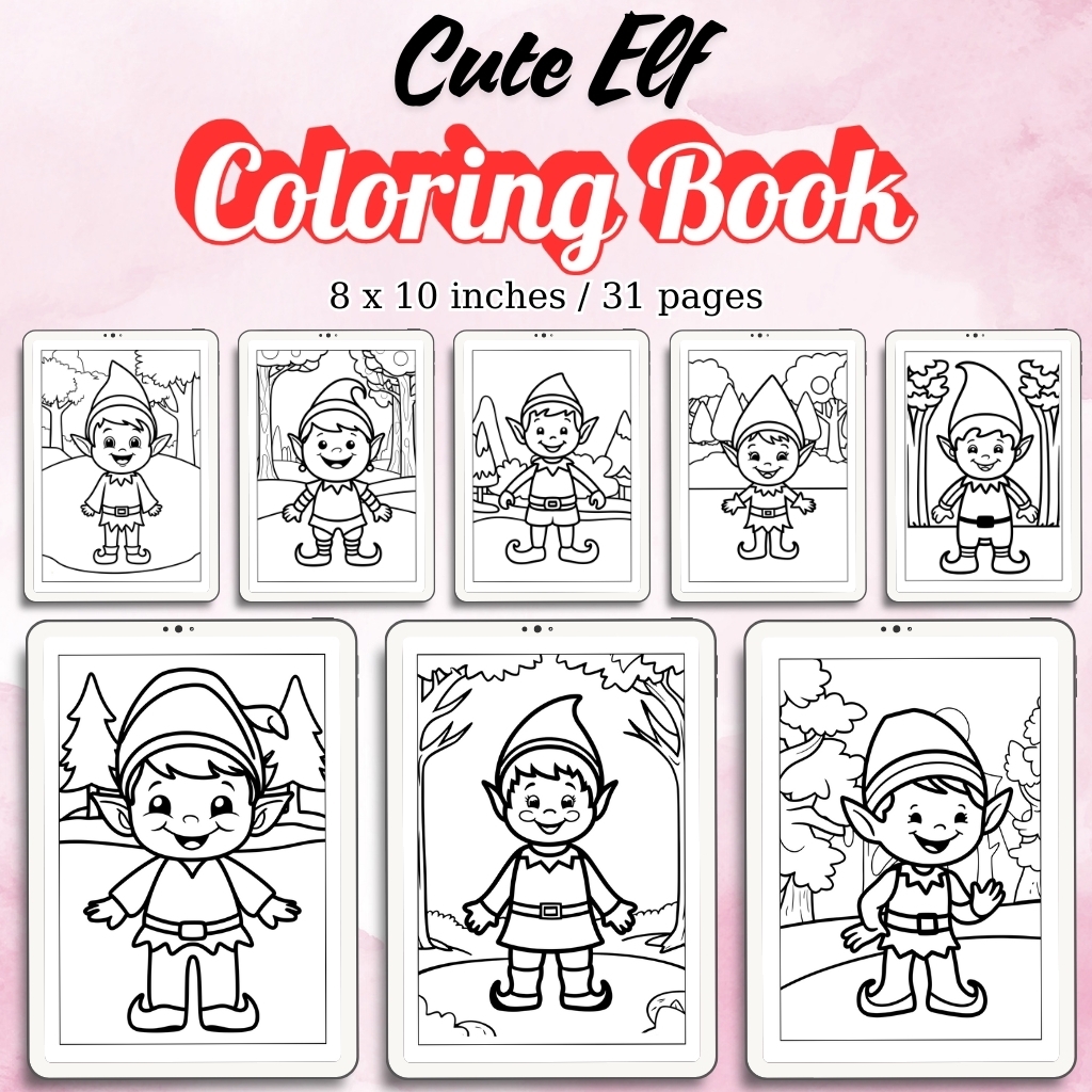 Cute Elf Coloring Pages Vol 1 Sheets Of Cute Elf Coloring Book Made By Teachers
