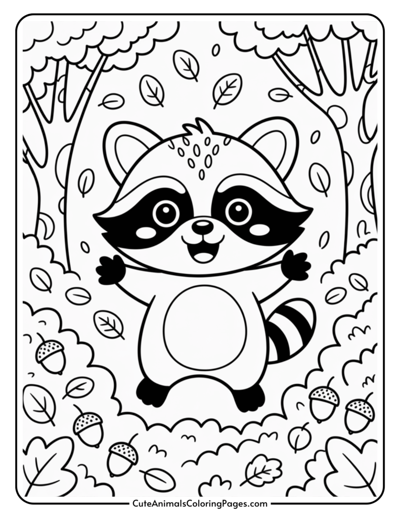 Cute Fall Coloring Pages For Kids 7 Printable PDF Pages Cute Animals Coloring Pages
