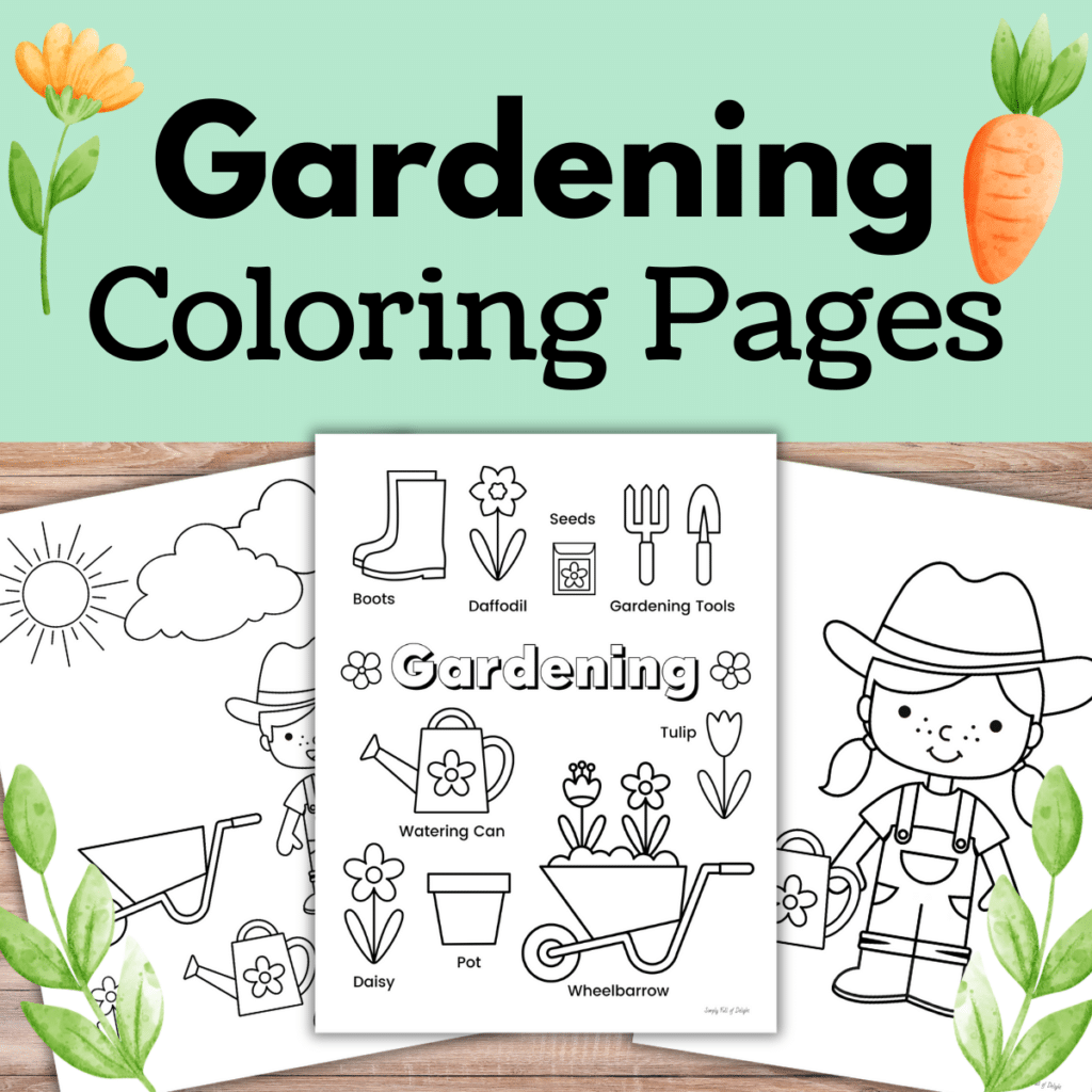 gardening coloring pages for preschool