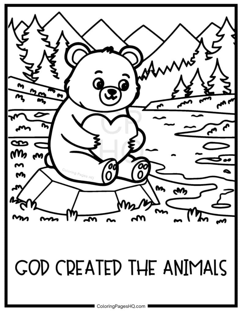 Cute God Created The Animals Coloring Pages Free PDF Printables Coloring Pages HQ
