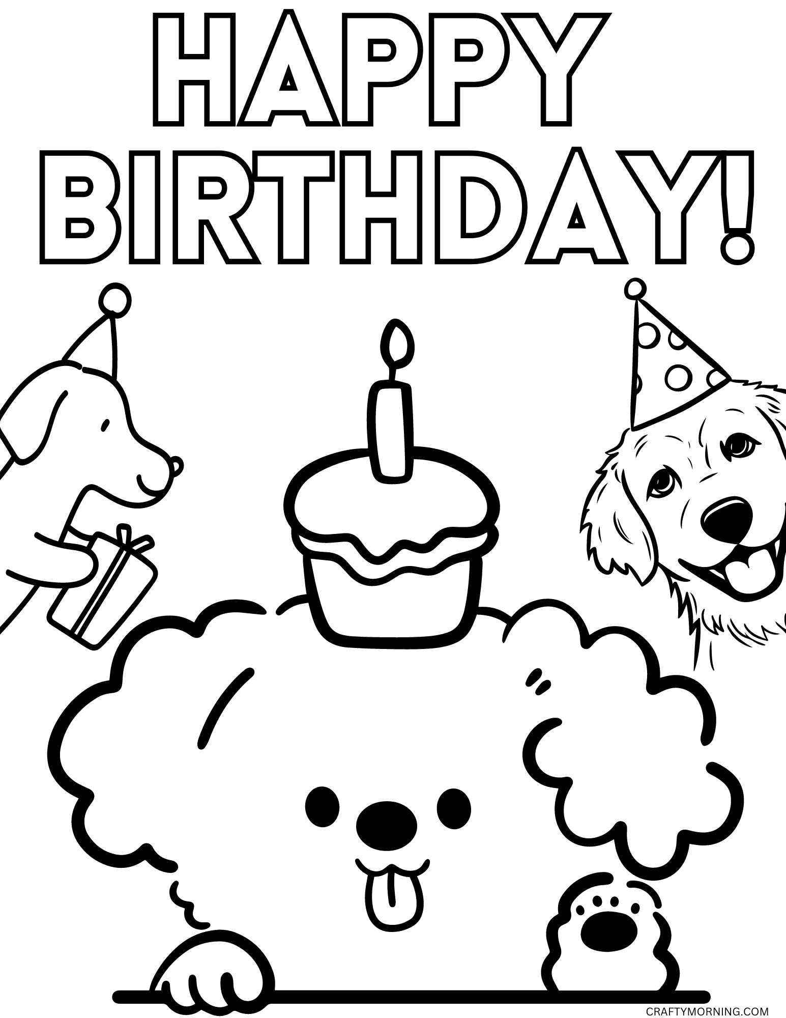 happy birthday coloring page