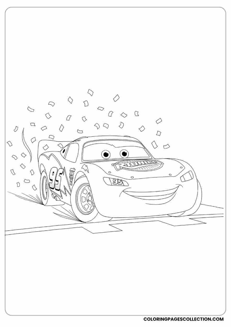 Cute Lightning McQueen Printable Coloring Pages