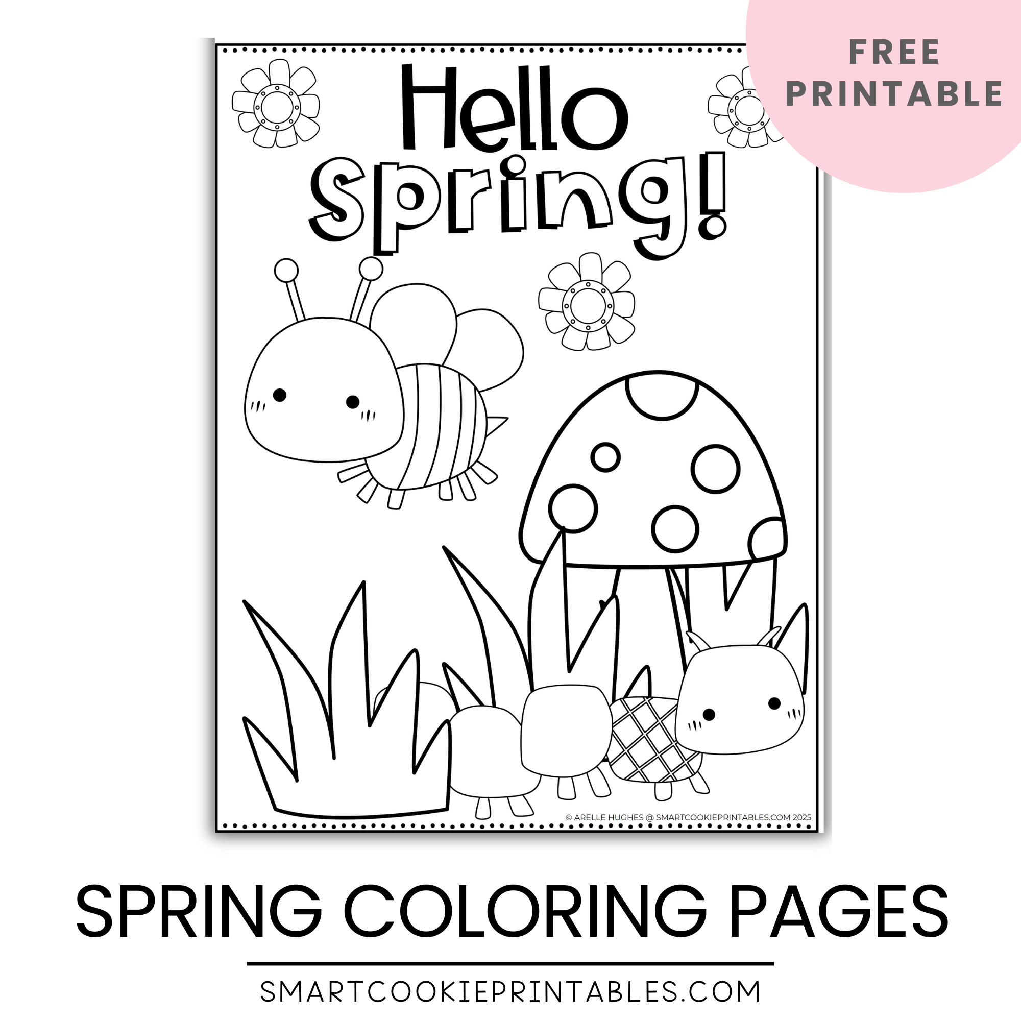 Cute Spring Coloring Pages For Kids Free Printable Smart Cookie Printables