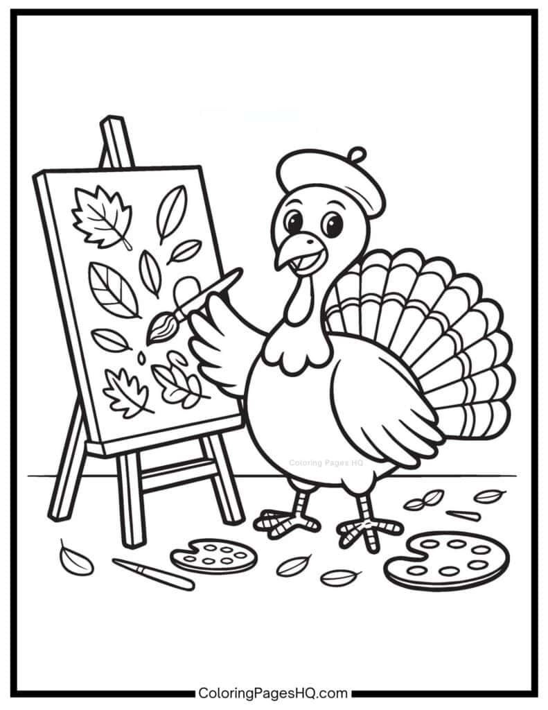 Cute Thanksgiving Turkey Coloring Pages Free PDF Printables Coloring Pages HQ
