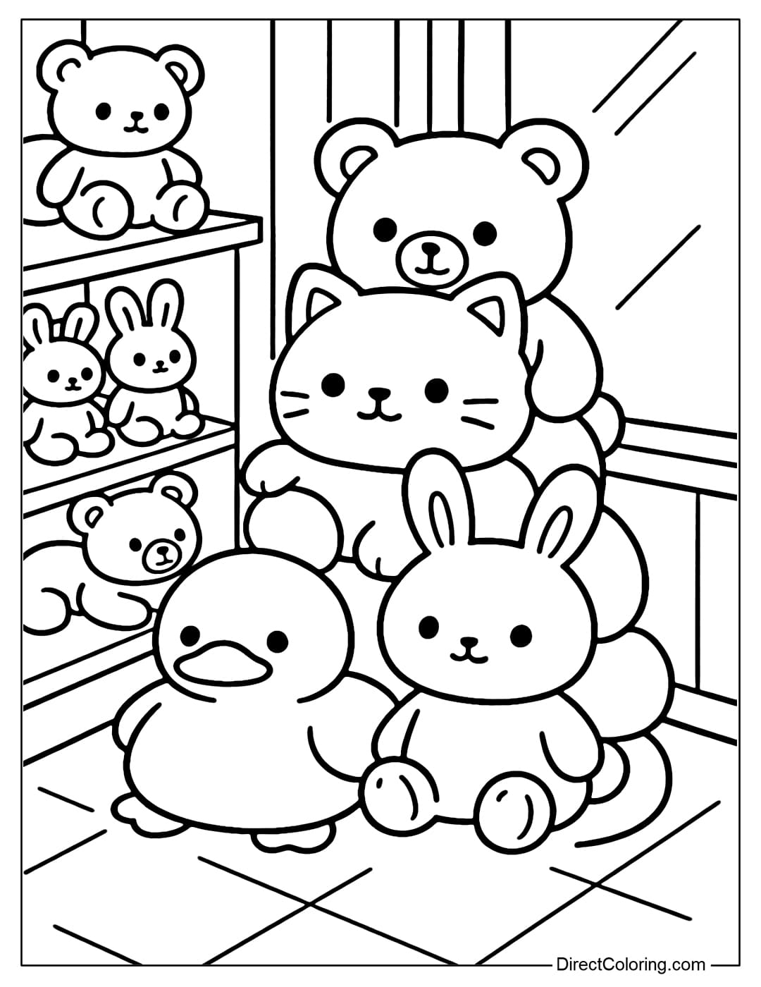 Cute Toy Store Coloring Pages Free PDF To Download And Print
