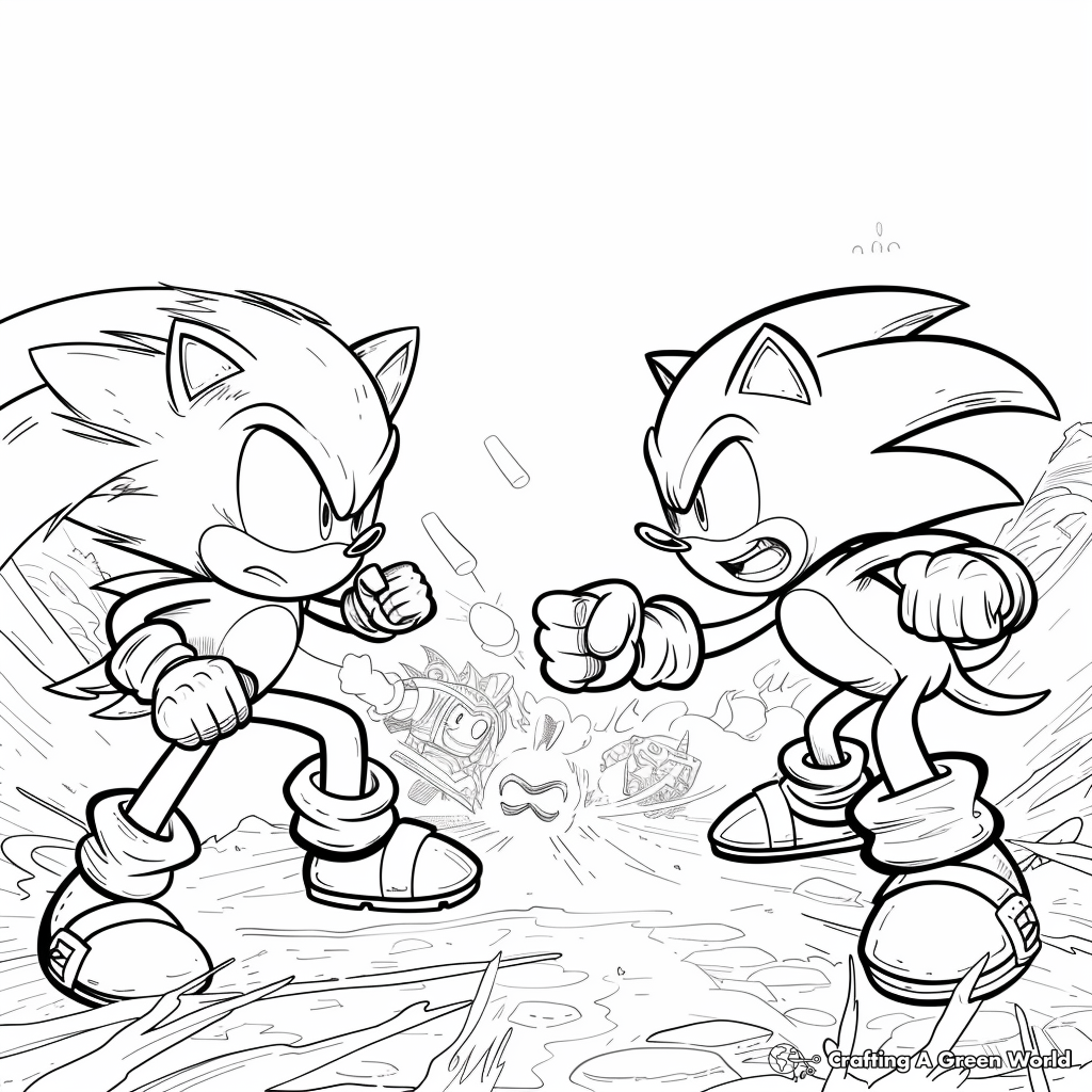 Dark Sonic Coloring Pages Free Printable 