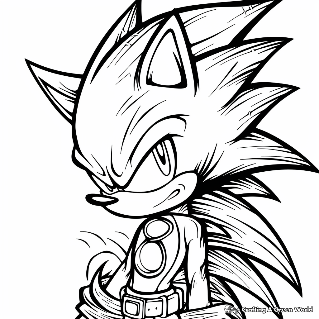 shadow the hedgehog coloring pages