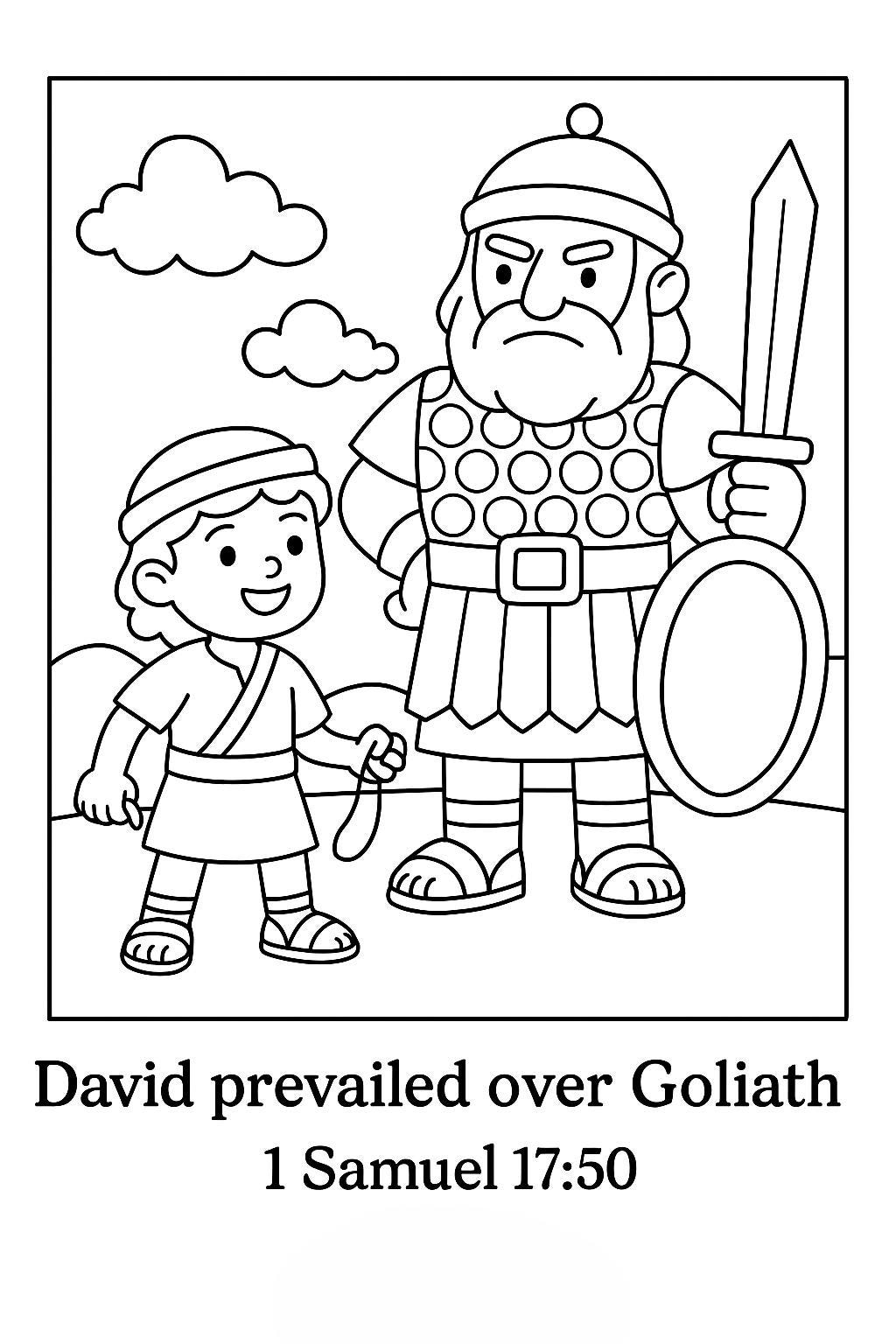 david and goliath coloring page preschool