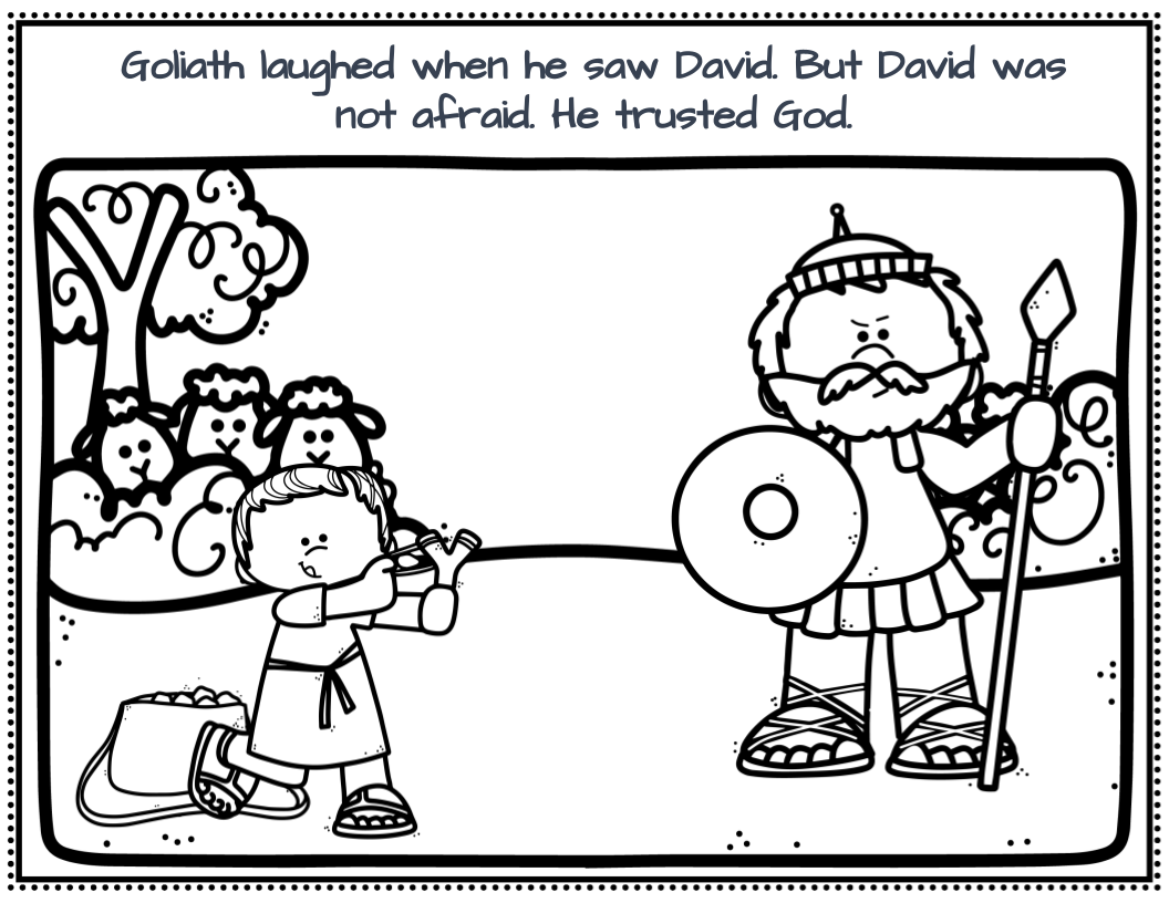david and goliath preschool coloring page