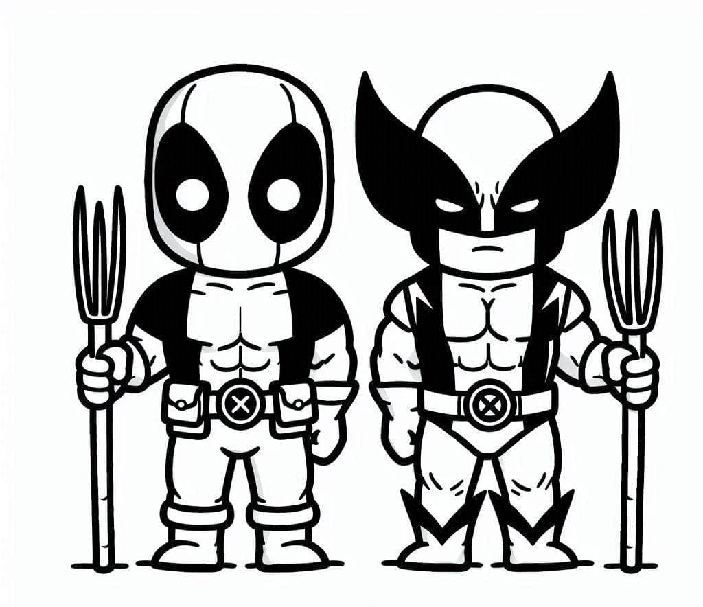 Deadpool And Wolverine 219332 Superheroes And Supervillains Free Printable Coloring Pages