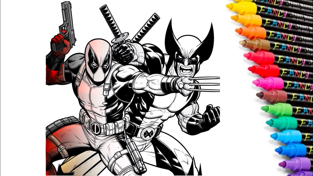 Deadpool X Wolverine Coloring Page Deadpool And X Men Coloring Book NCS YouTube