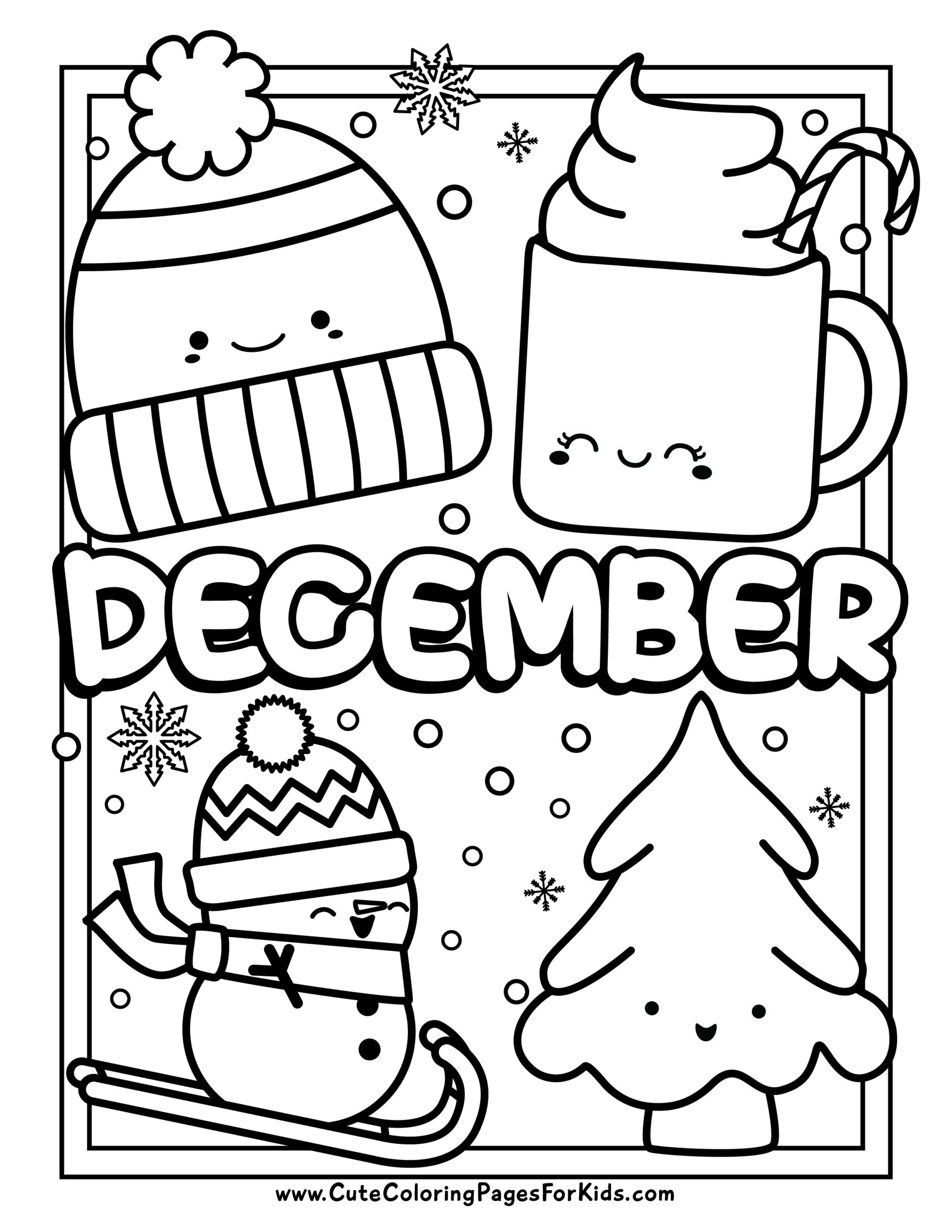 December Coloring Pages 7 Free Printable Coloring Sheets Cute Coloring Pages For Kids