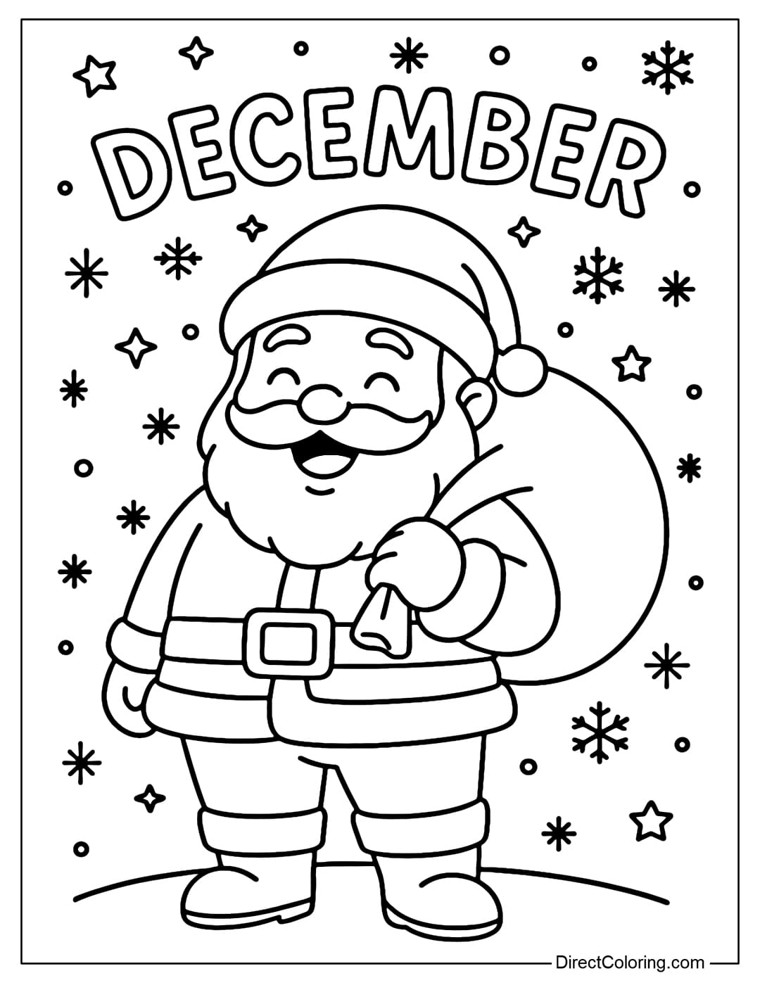 winter coloring page preschool