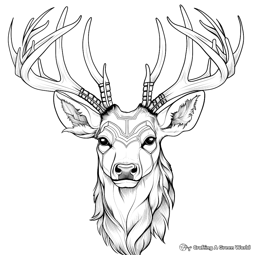 Deer Head Coloring Pages Free Printable 