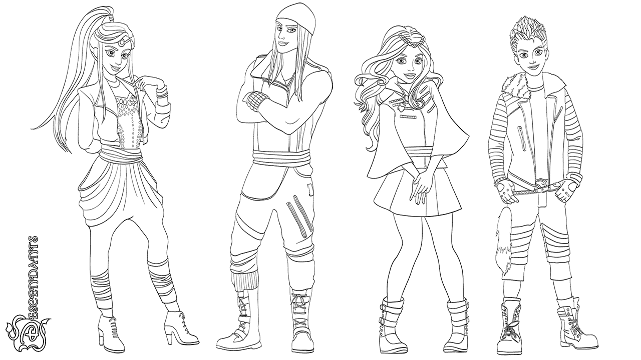 descendants coloring pages