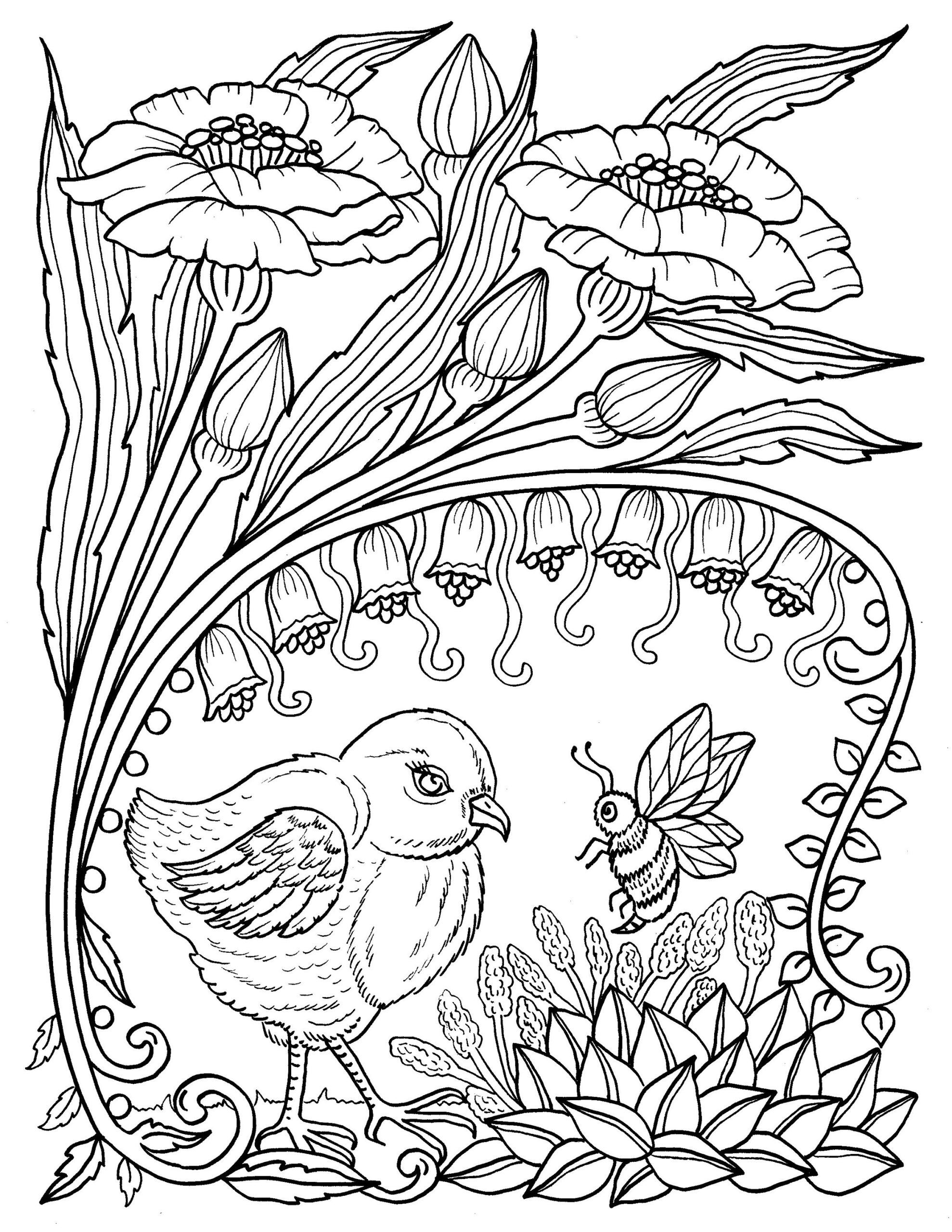 Digital Download Spring Animals To Color Instant Download Digi Hedgehog Goat Bunny Chick Giraffe Cat Duck Adult Coloring Pages Etsy