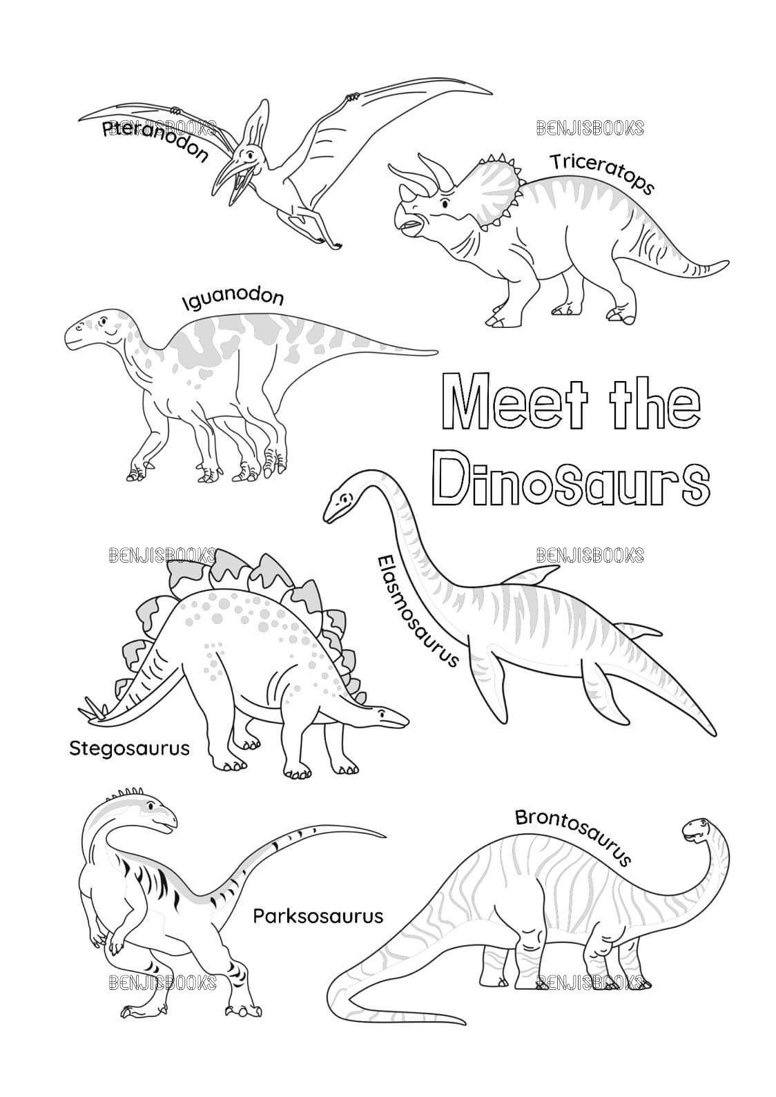 Dinosaur Coloring Page Etsy Denmark