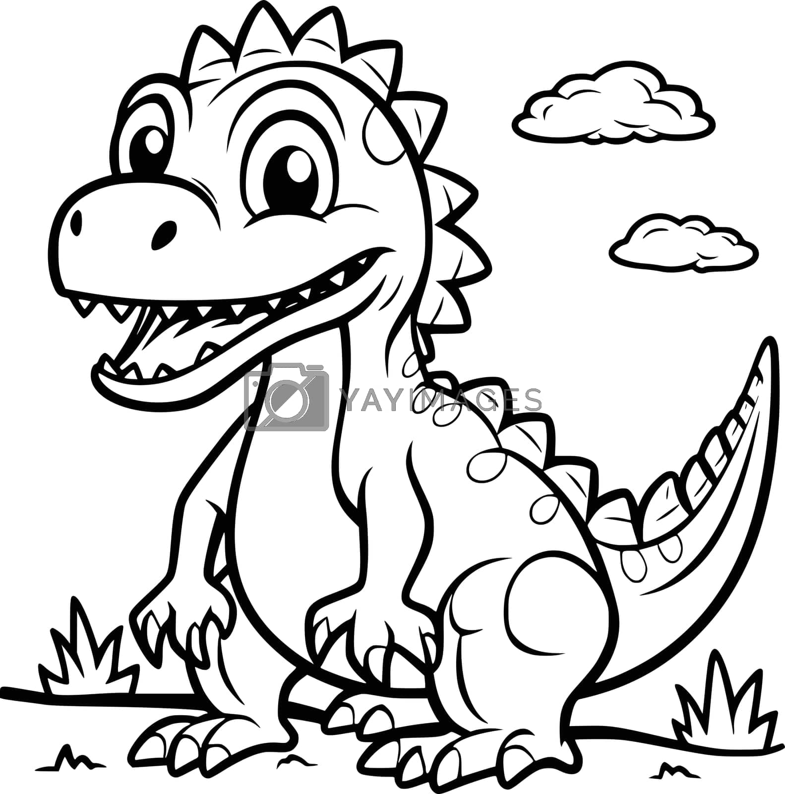 Dinosaur Coloring Pages Drawing For Kids By Mycreativelife Vectors Illustrations Free Download Yayimages