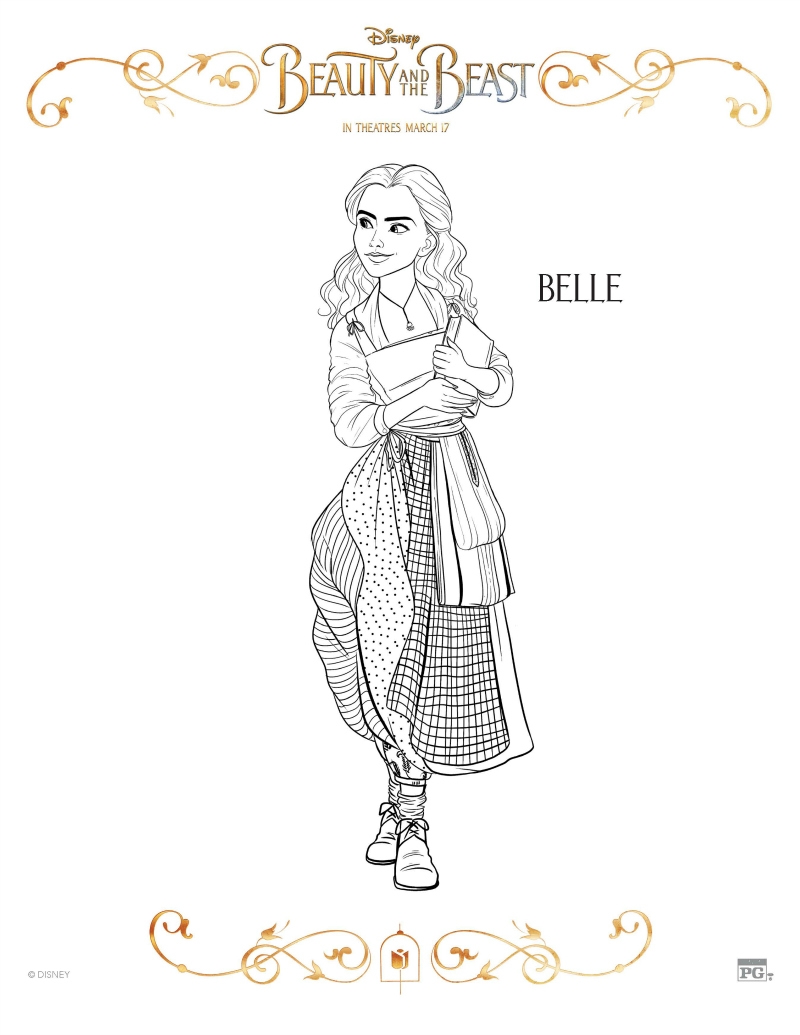 belle coloring pages