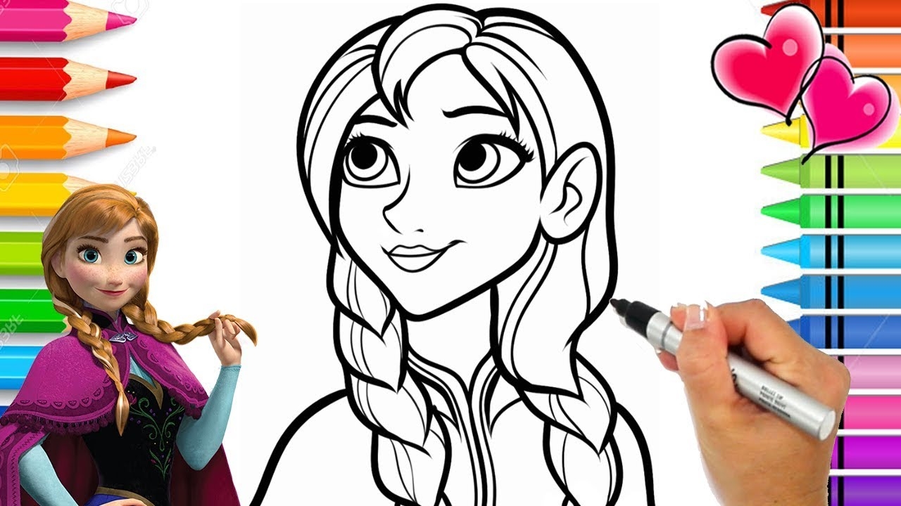 Disney Frozen 2 Anna Coloring Page Frozen Coloring Book Anna And Elsa Coloring Pages YouTube