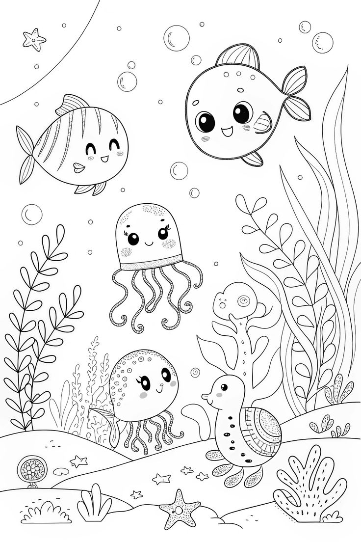 under the sea animals coloring pages
