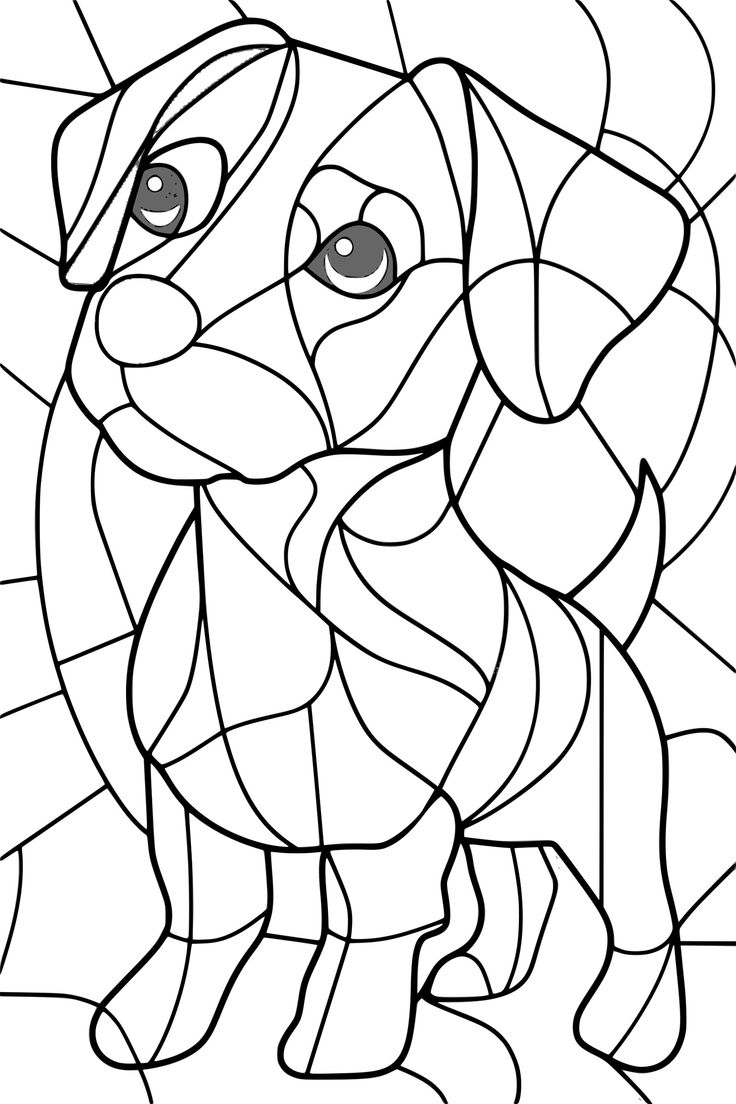Dog Mosaic Coloring Page