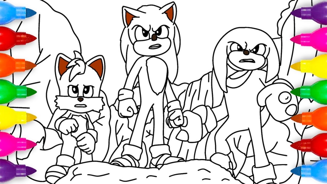 Drawing Tails Sonic Knuckles Coloring Pages YouTube