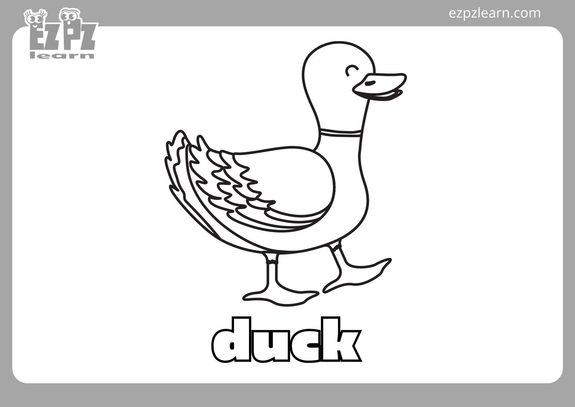 preschool duck coloring pages