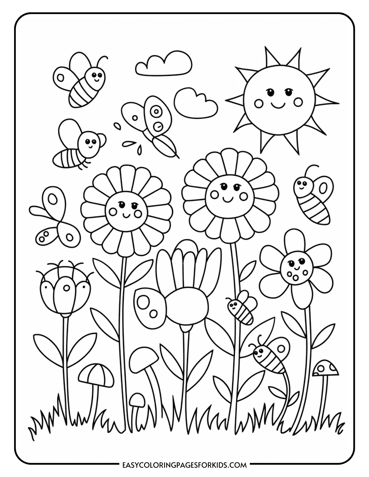 Easy Garden Coloring Pages 10 Free Printable PDF Pages Easy Coloring Pages For Kids