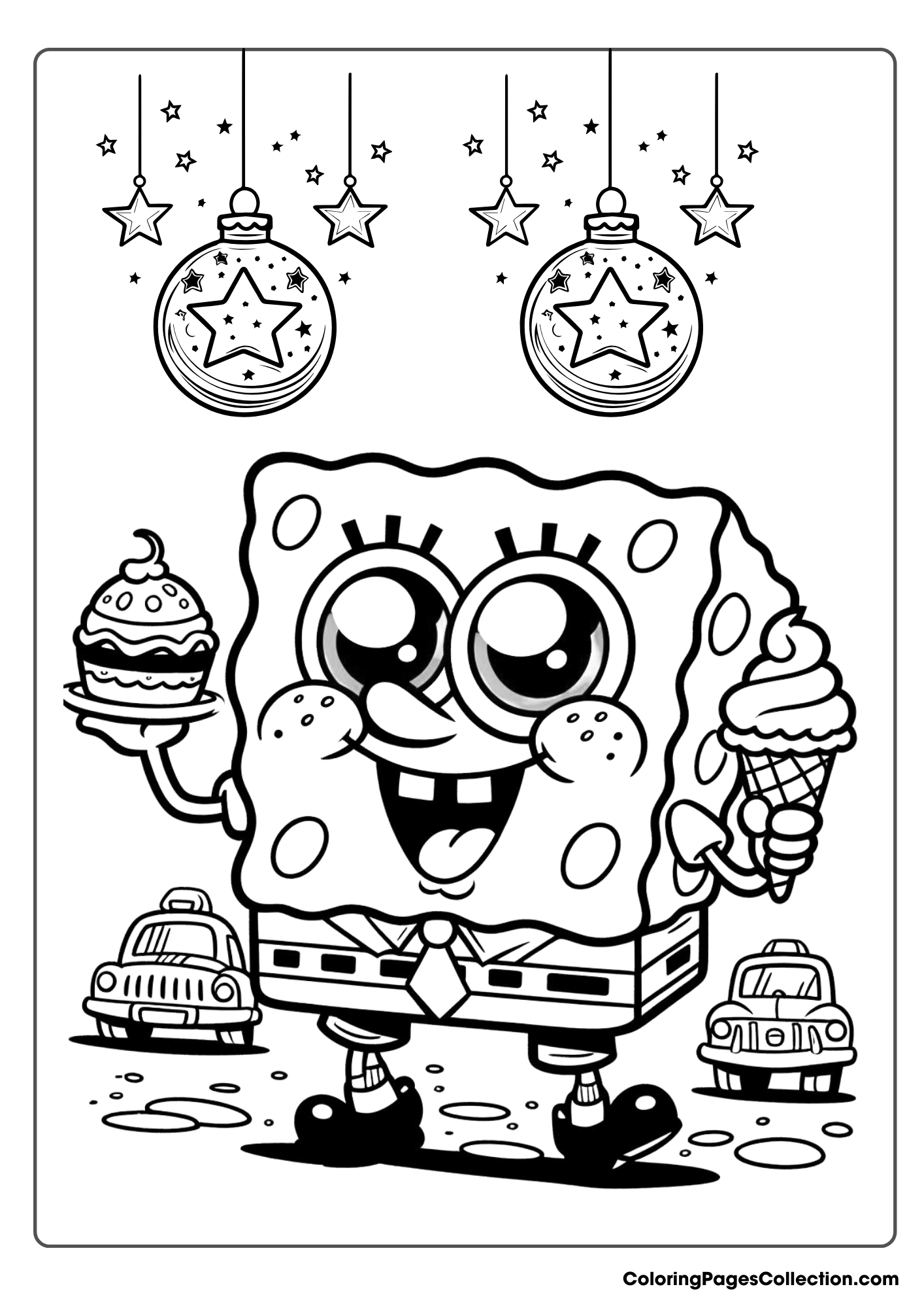 Easy Spongebob Coloring Pages With Printable PDF Free 